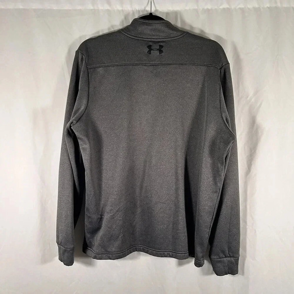 Under Armour Sweater Men's Medium Grey 1/4 Zip Mock Neck Long Sleeve Pullover - Picture 6 of 9